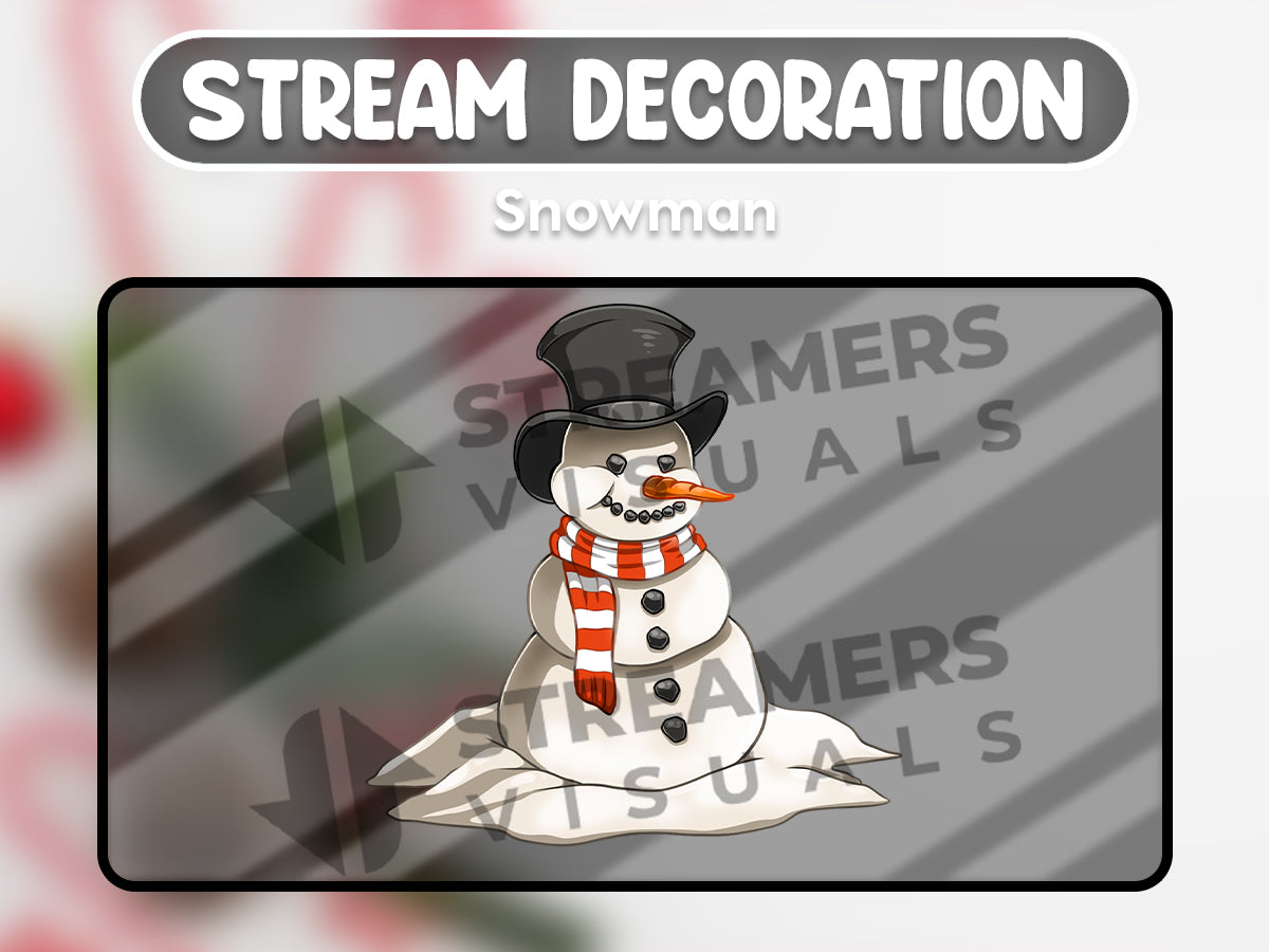 Snowman Animated Stream Decoration for Gamers - StreamersVisuals