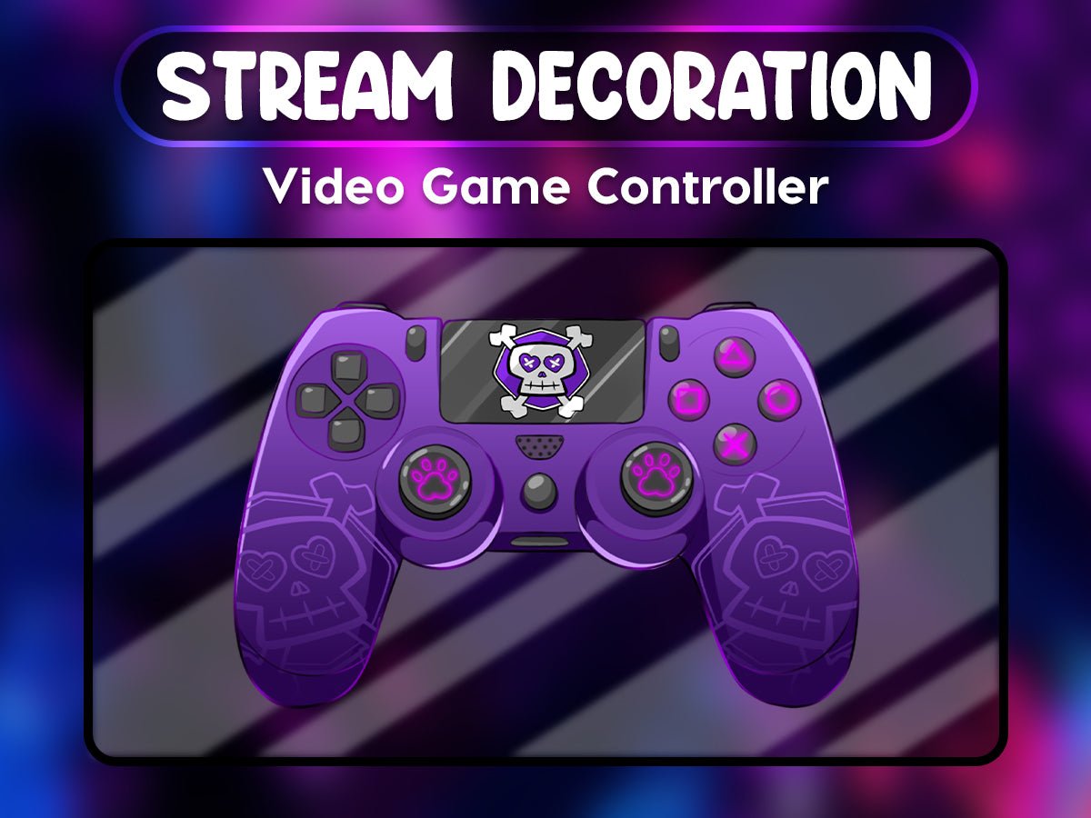 Purple Gamer Controller: Animated Stream Decoration - StreamersVisuals