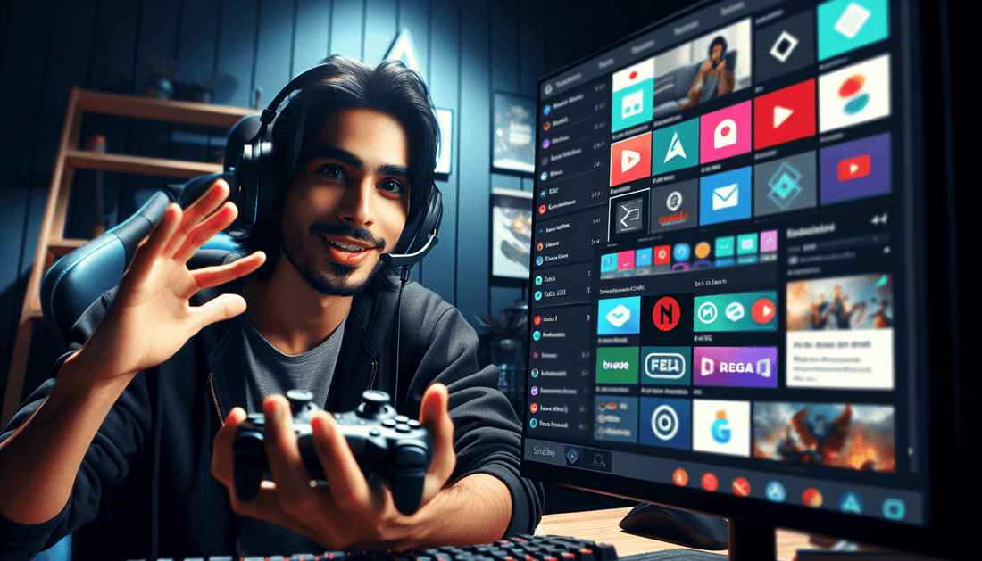 A Twitch streamer navigates top free streaming apps, showcasing the art of legal cord-cutting.