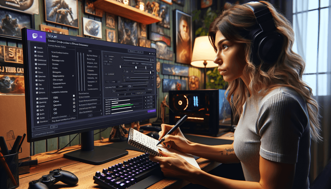 A Twitch streamer adjusts OBS visual settings, seeking tech support for optimal live streaming.