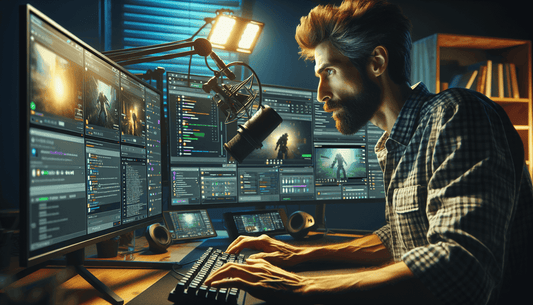 A seasoned Twitch streamer smoothly transitioning settings and scenes from OBS Studio.