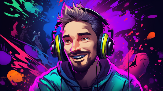 A charismatic Twitch streamer skillfully managing a vibrant, diverse gaming community with tact and positivity.