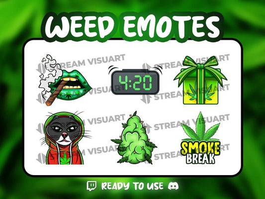 Weed Emotes 6-Pack - Streamers Gamers