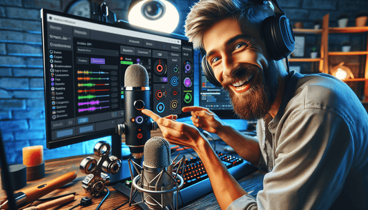 A twitch streamer personalizing his optimal Streamlabs OBS setup with unique audio-video settings.