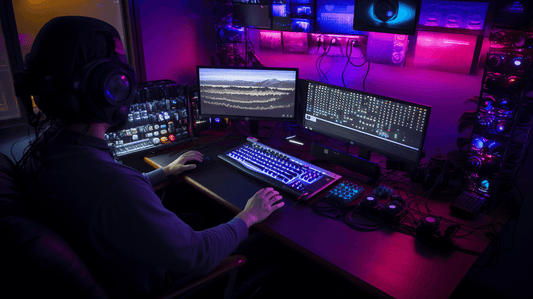 "A Twitch streamer meticulously configures their Stream Deck, unlocking advanced OBS features."