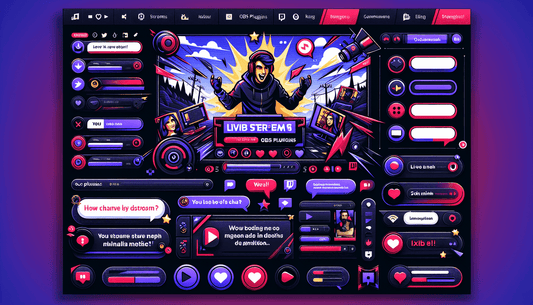 A vibrant Twitch stream overlay with OBS plugins, featuring dynamic alerts and seamless Twitch chat integration.