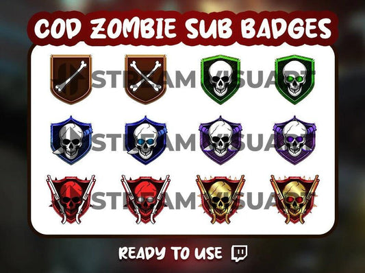 Zombie COD Twitch Sub Badges 12-Pack