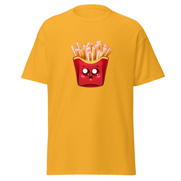 Crunchy & Vibrant French Fries Print Gamer Tee – Comfy Yellow T-Shirt for Twitch Streamers & Gamers