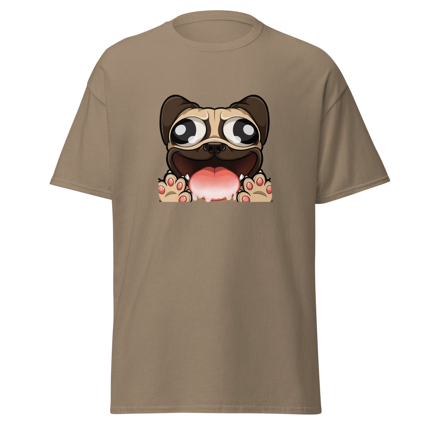 Hype Pug Gamer/Streamer T-Shirt - Light Brown