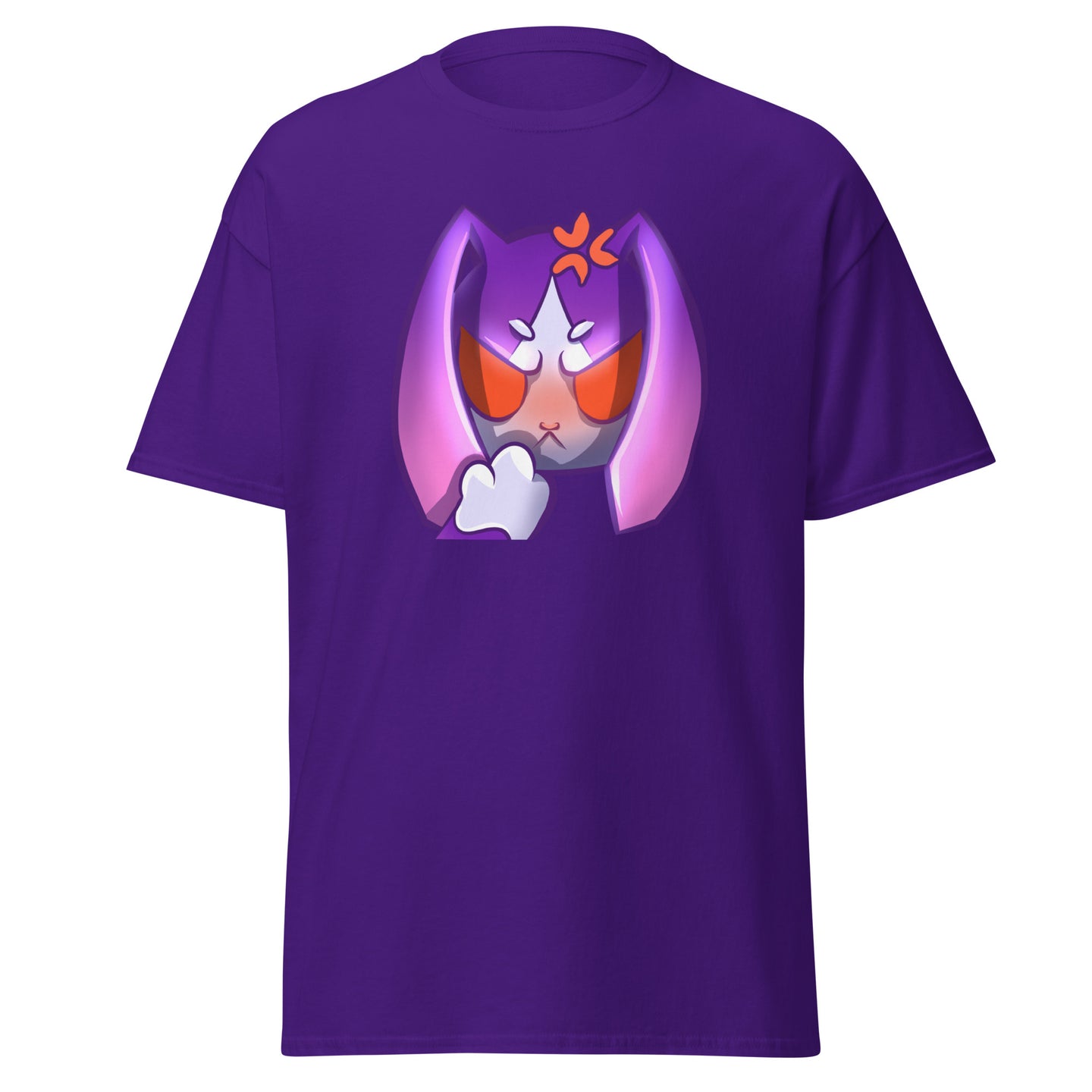Kawaii Purple Bunny Rage T-Shirt | Soft, High-Quality Cotton Tee for Gamers & Streamers