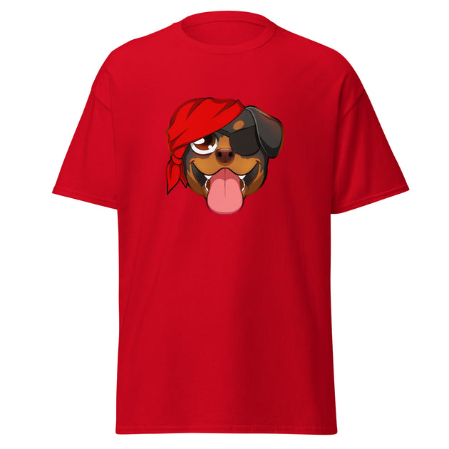 Pirate Dog Gamer T-Shirt - Soft, Comfortable, and Unique Design for Twitch Streamers and Gamers Red
