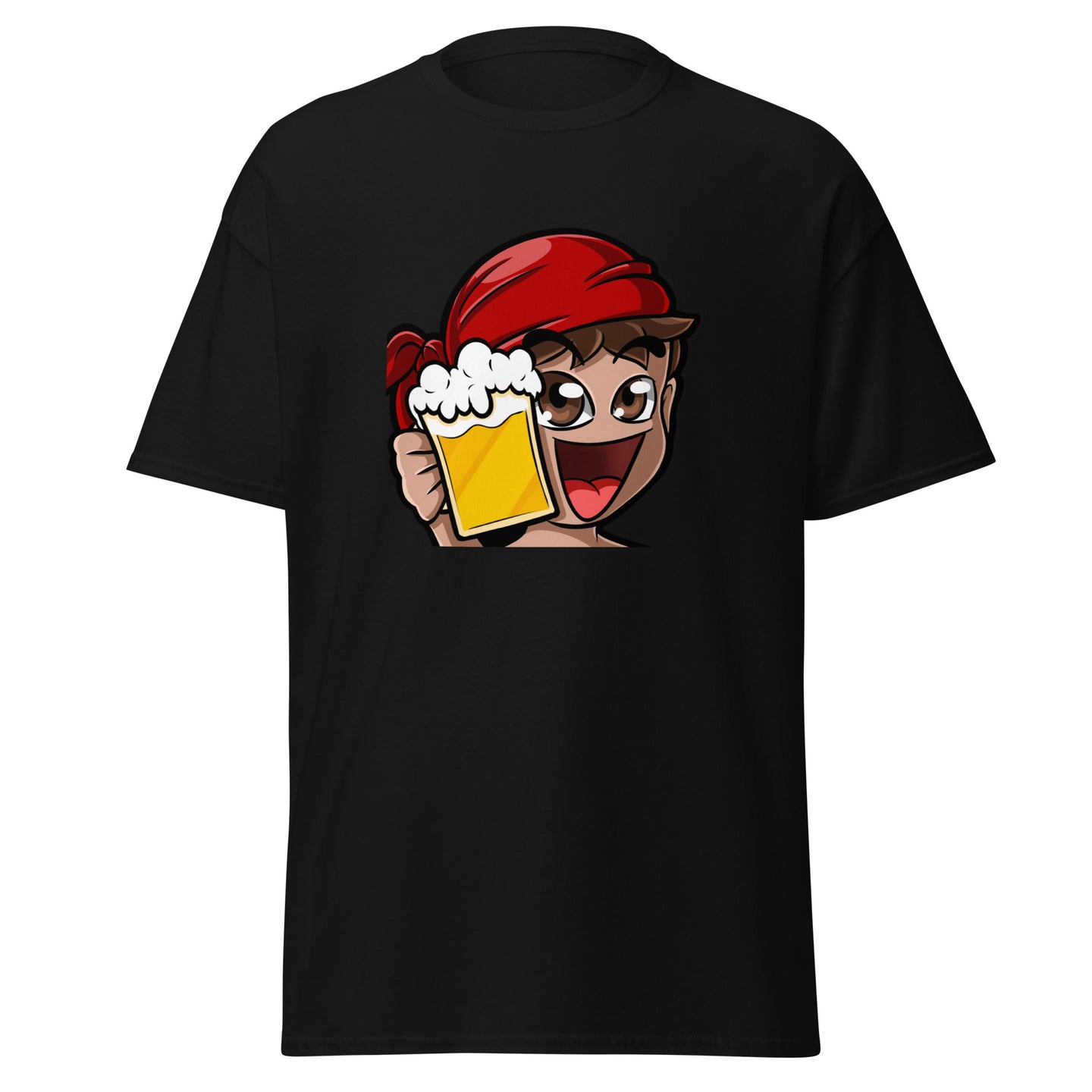 Pirate Drinking Beer - Premium Black Gamer T-Shirt for Streamers and Discord Lovers
