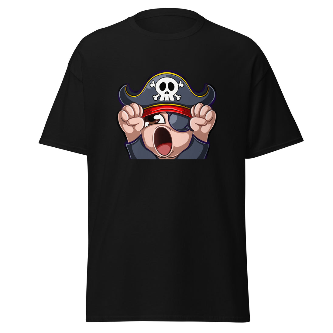 Pirate Hype Gamer's Delight - Twitch-Ready Black T-Shirt for Gamers