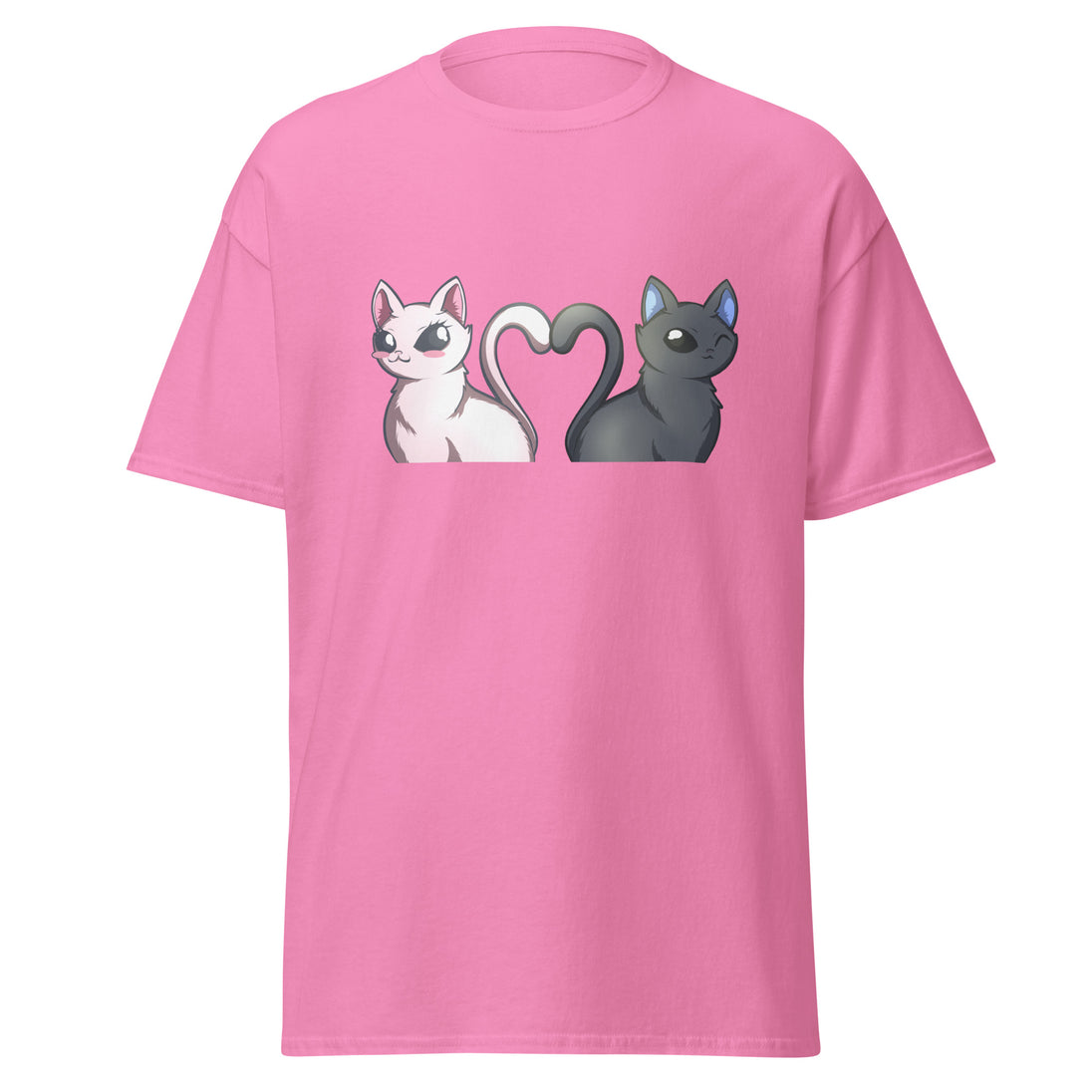 White and Grey Cat Gamer T-Shirt - Soft, Comfortable Made in the USA