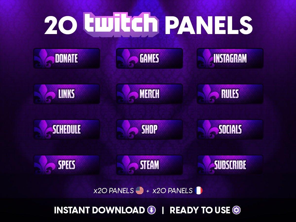Amethyst Twitch Panels for Enhanced Streaming Experience - StreamersVisuals