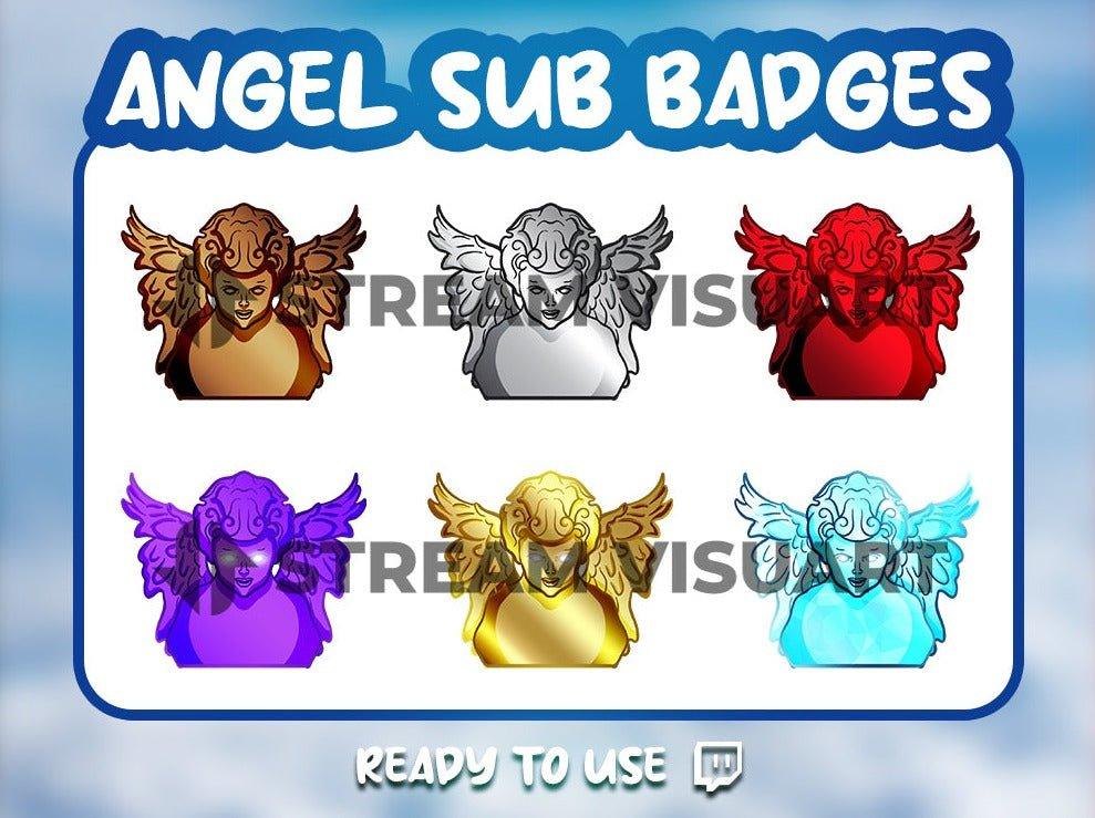 Angel Twitch Sub Badges 6-Pack - StreamersVisuals