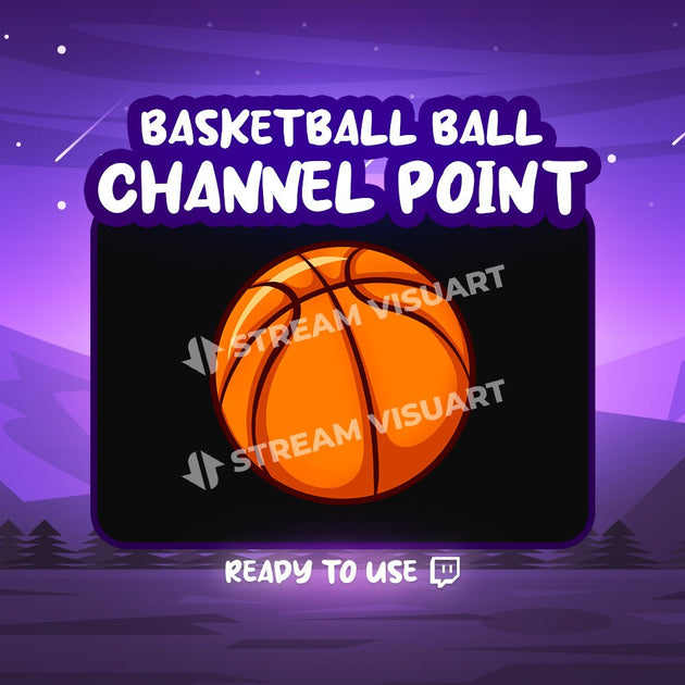 Ballon Basketball Point de chaîne Twitch - StreamVisuArt