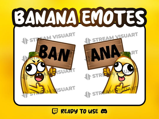 Banane Emotes 2-Pack - StreamVisuArt