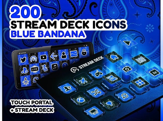 Bandana bleu - 200 Icônes de Stream Deck - StreamVisuArt