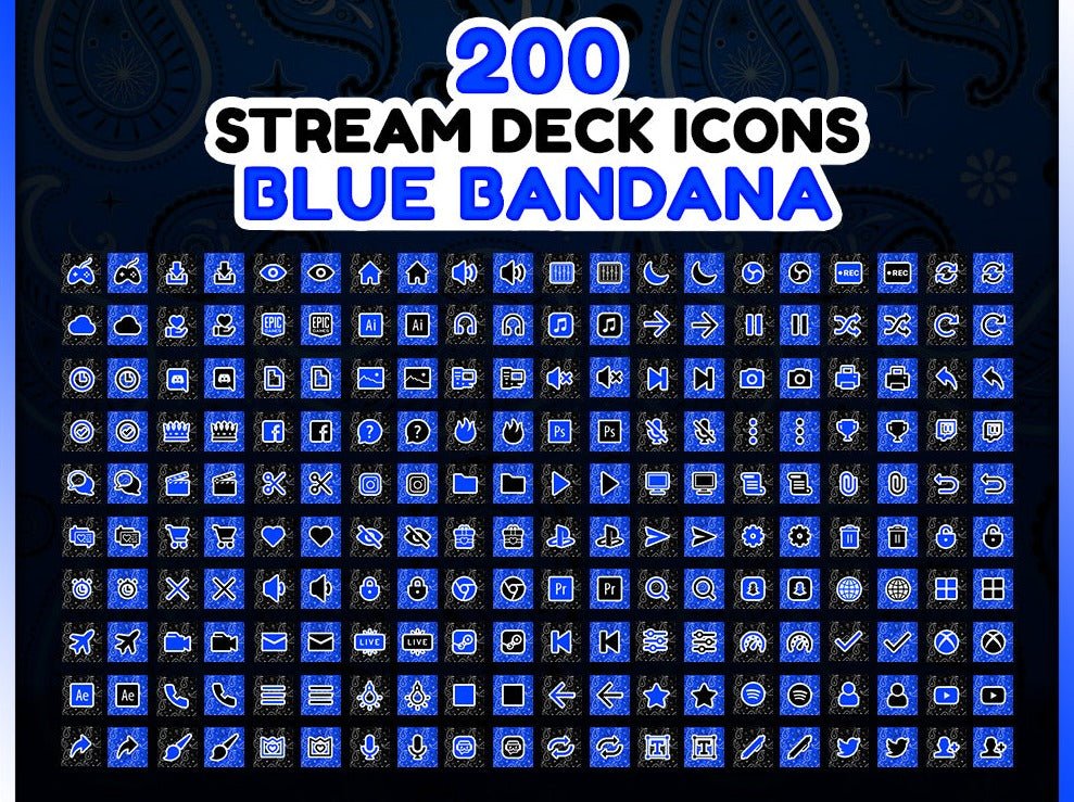 Bandana bleu - 200 Icônes de Stream Deck - StreamVisuArt