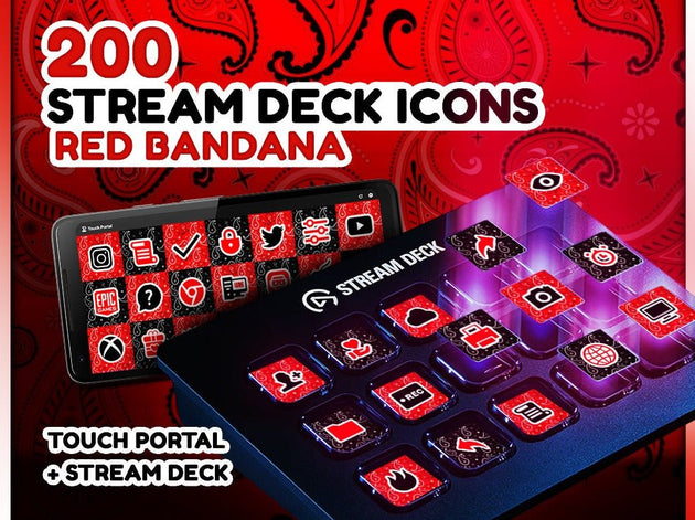 Bandana rouge - 200 Icônes de Stream Deck - StreamVisuArt