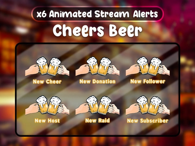 Bières x6 Alertes de Stream Twitch - StreamVisuArt