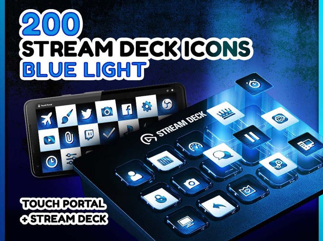 Blue Light - 200 Icônes de Stream Deck - StreamVisuArt