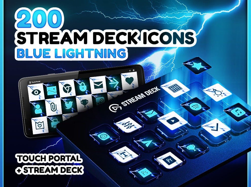 Blue Lightning - 200 Icônes de Stream Deck - StreamVisuArt