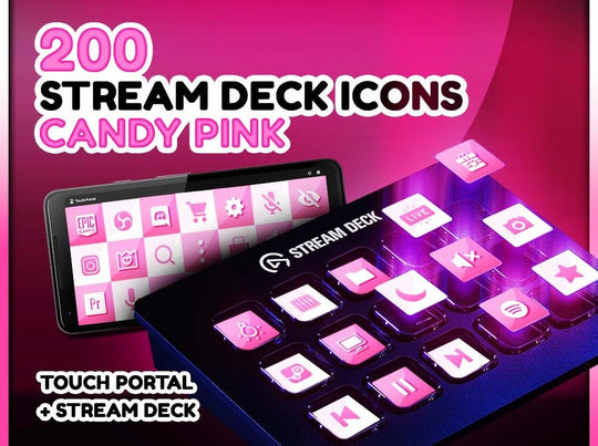Bonbon rose - 200 Icônes de Stream Deck - StreamVisuArt