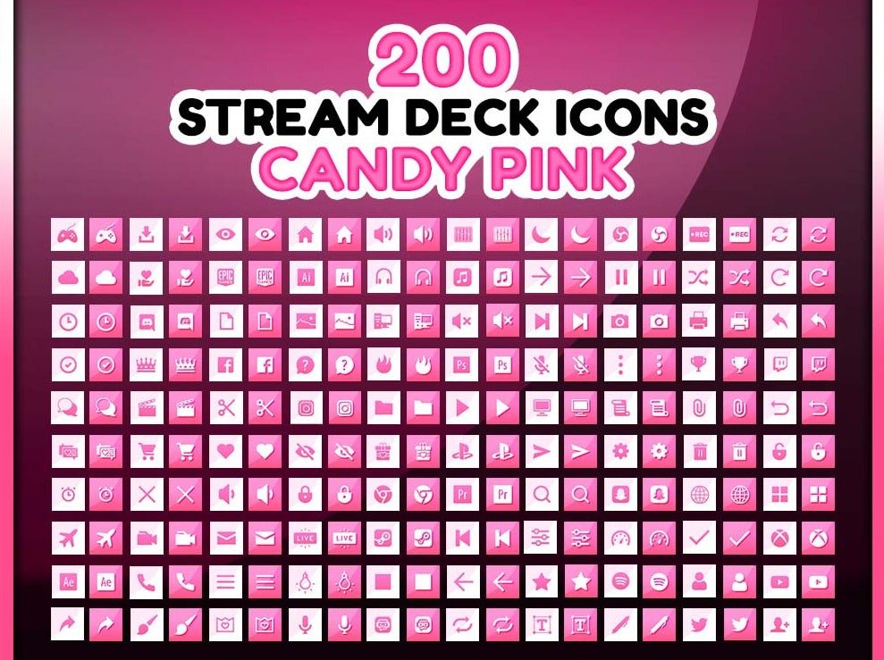 Bonbon rose - 200 Icônes de Stream Deck - StreamVisuArt