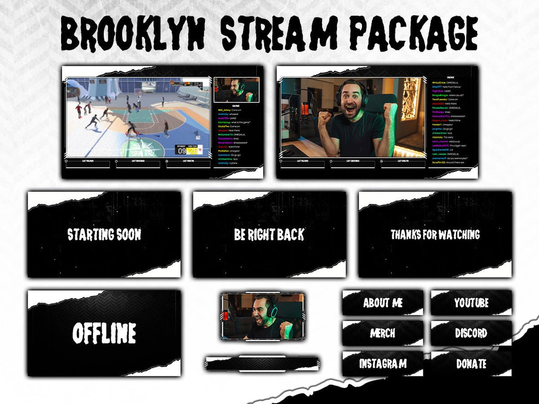 Brooklyn Stream Pack Overlays - StreamVisuArt
