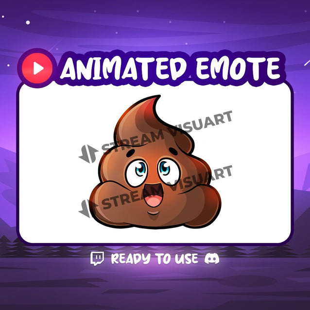 Exciting Fun Poop Animated Emote for Gamers - StreamersVisuals