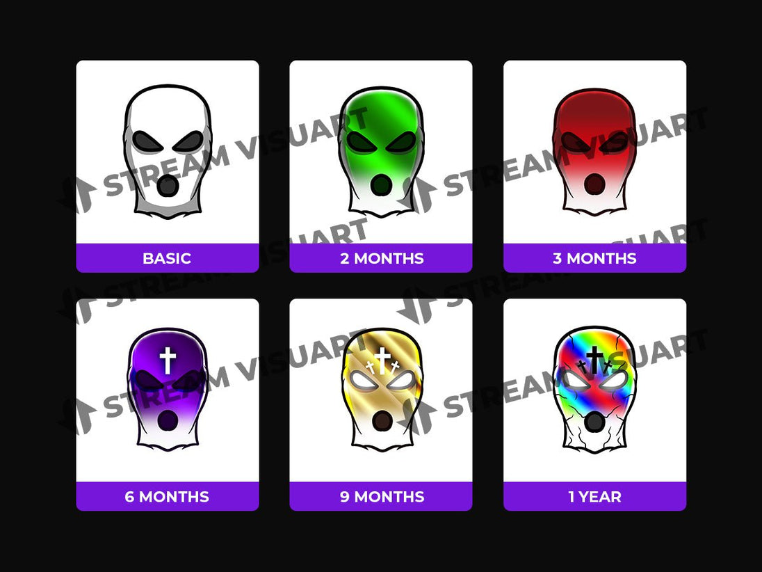 Cagoule Gangster Badges Twitch 6-Pack - StreamVisuArt