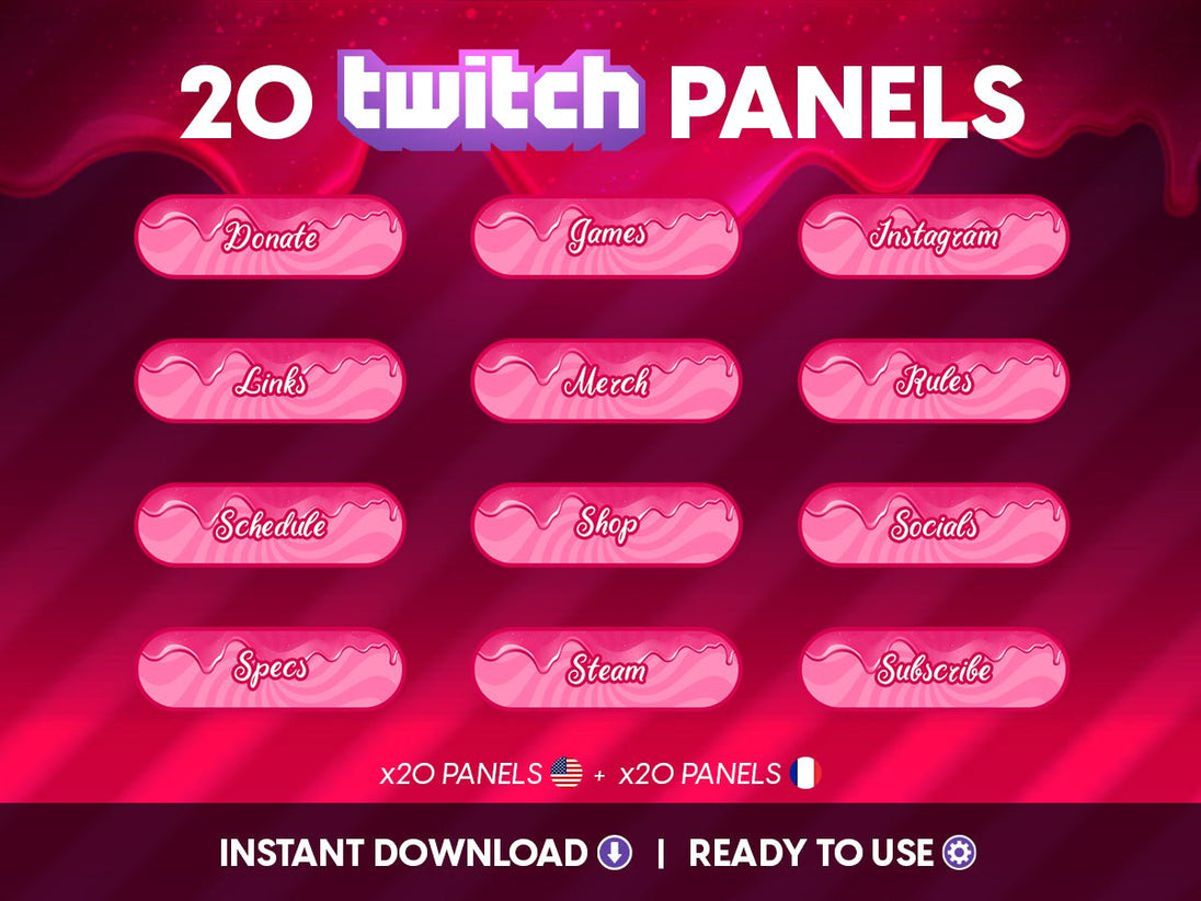 Candy Panneaux Twitch - StreamVisuArt