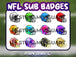 American Football Helmet Twitch Sub Badges 12-Pack - StreamersVisuals