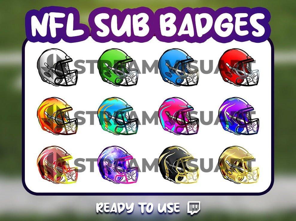 American Football Helmet Twitch Sub Badges 12-Pack - StreamersVisuals