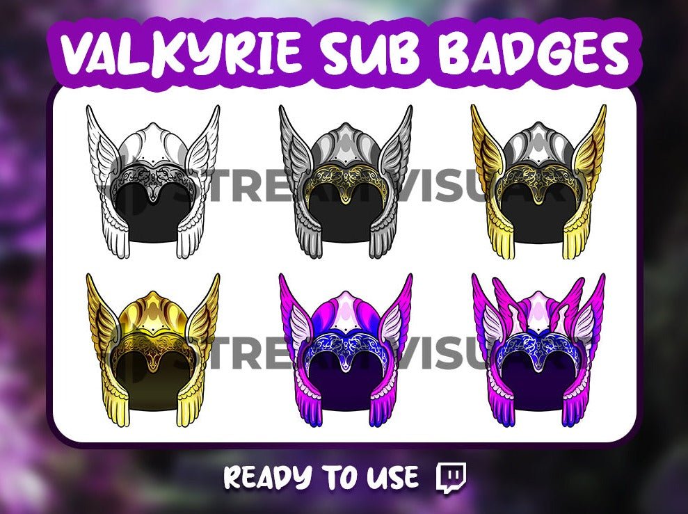 Casque Valkyrie Badges Twitch 6-Pack - StreamVisuArt