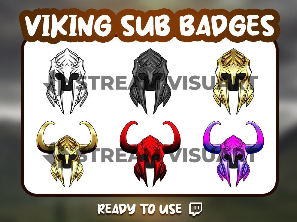 Casque Viking Badges Twitch 6-Pack - StreamVisuArt