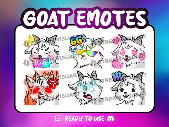 Chèvre Emotes 6-Pack - StreamVisuArt