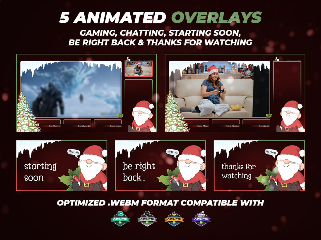 christmas twitch overlays