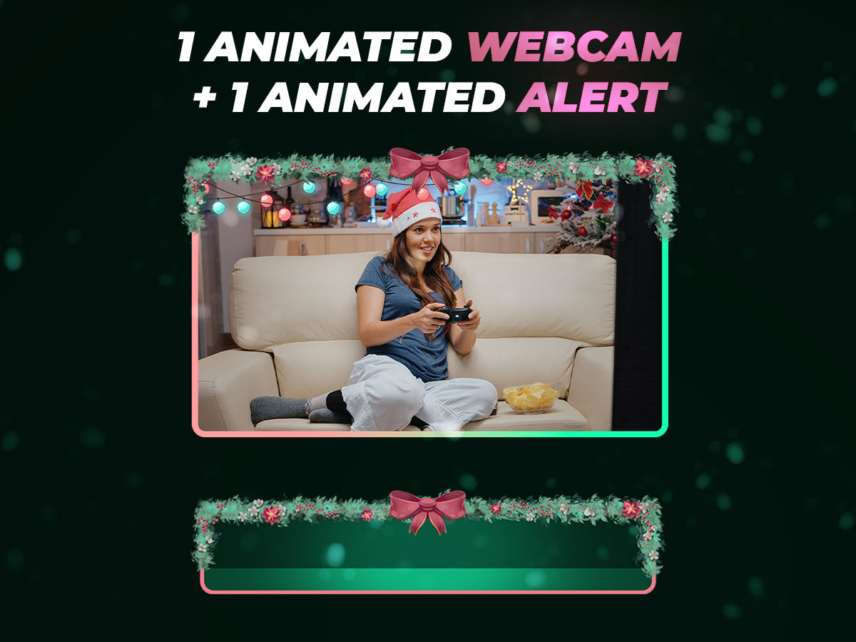 christmas twitch overlays green