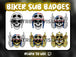 Crâne Biker Badges Twitch 6-Pack - StreamVisuArt