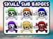 Crâne de Pirate Badges Twitch 6-Pack - StreamVisuArt