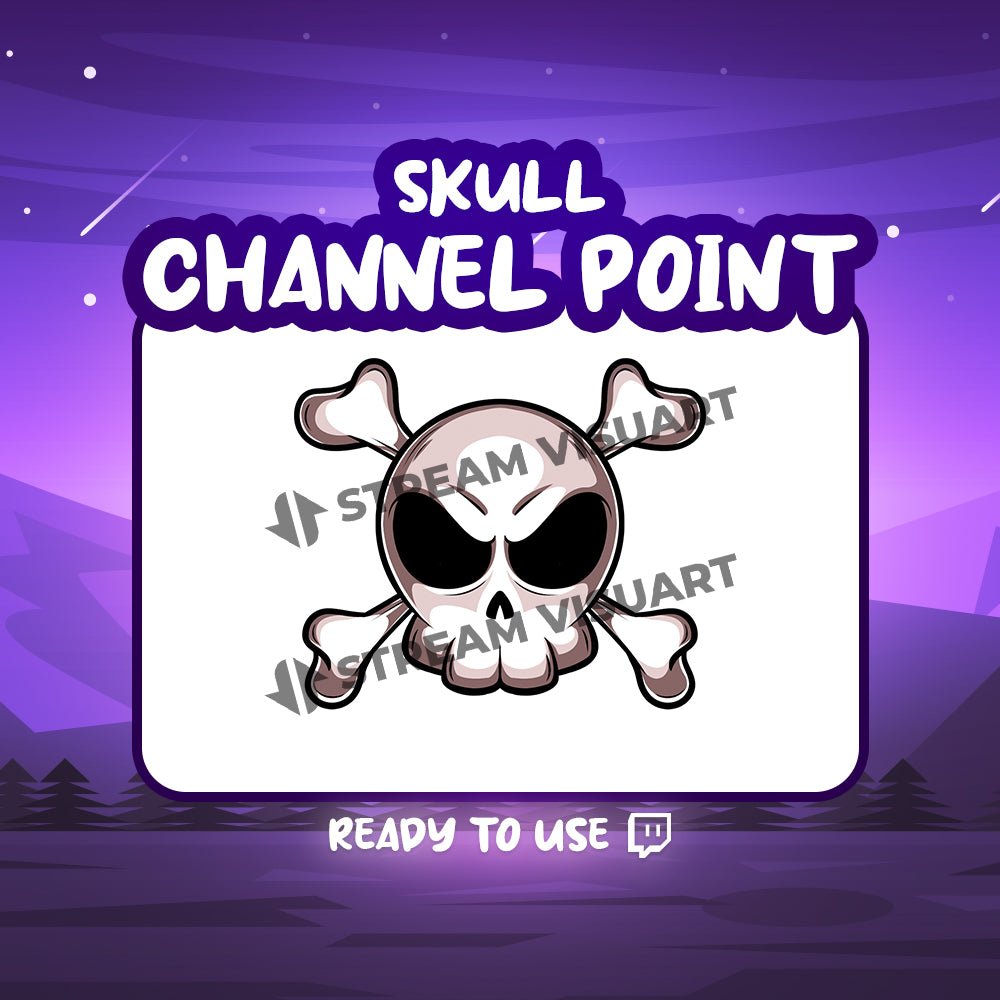 Crâne Point de chaîne Twitch - StreamVisuArt
