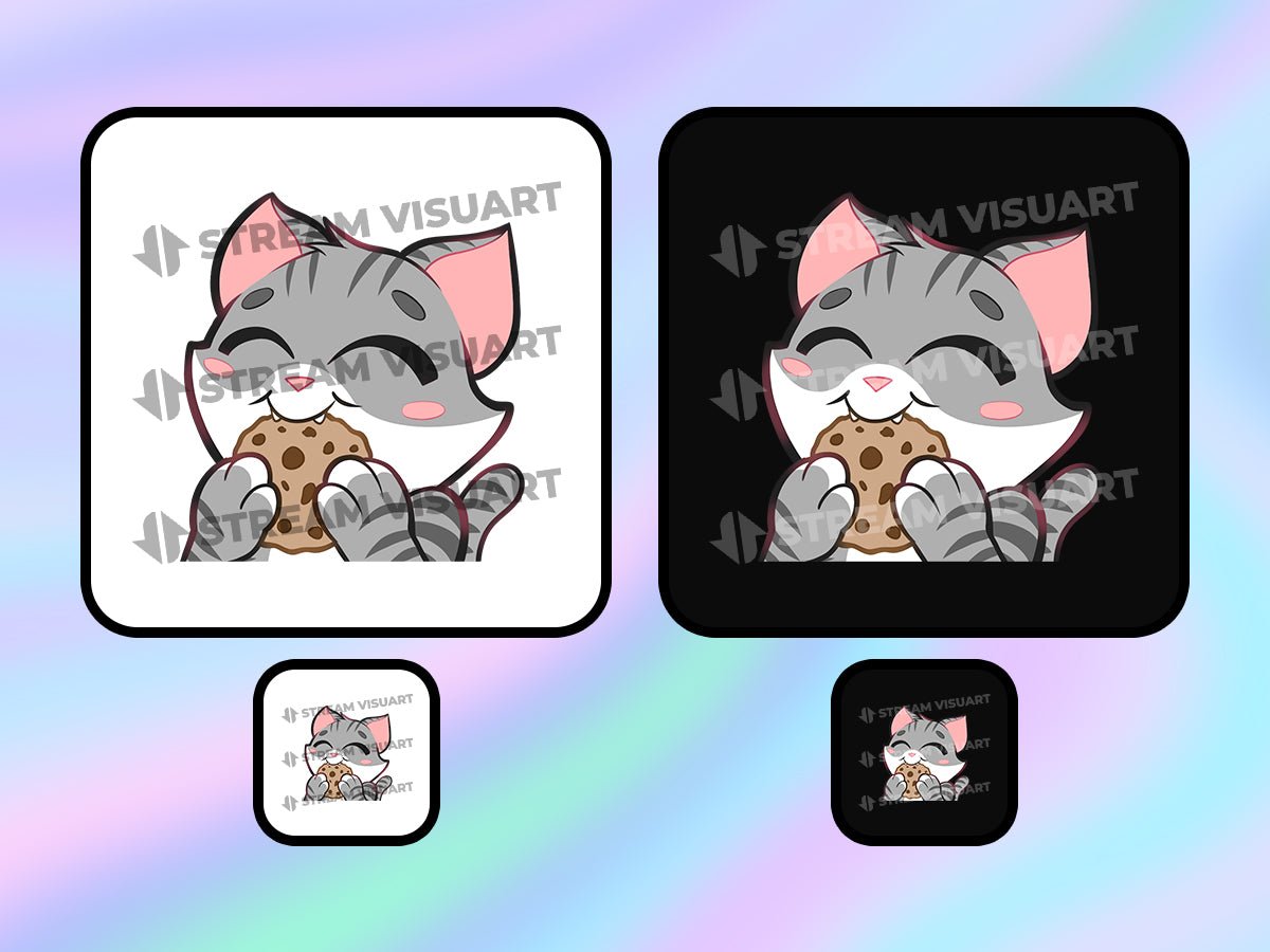 Cute Cat Emotes Bundle for Twitch Discord Youtube Subscriber Chibi Kawaii Emoji for Stream Gaming Digital - StreamVisuArt