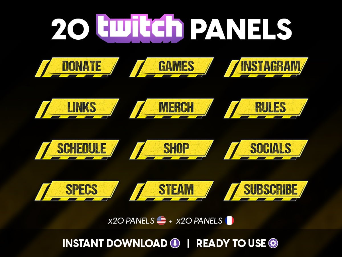 Animated Danger Twitch Panels for Streamers - StreamersVisuals
