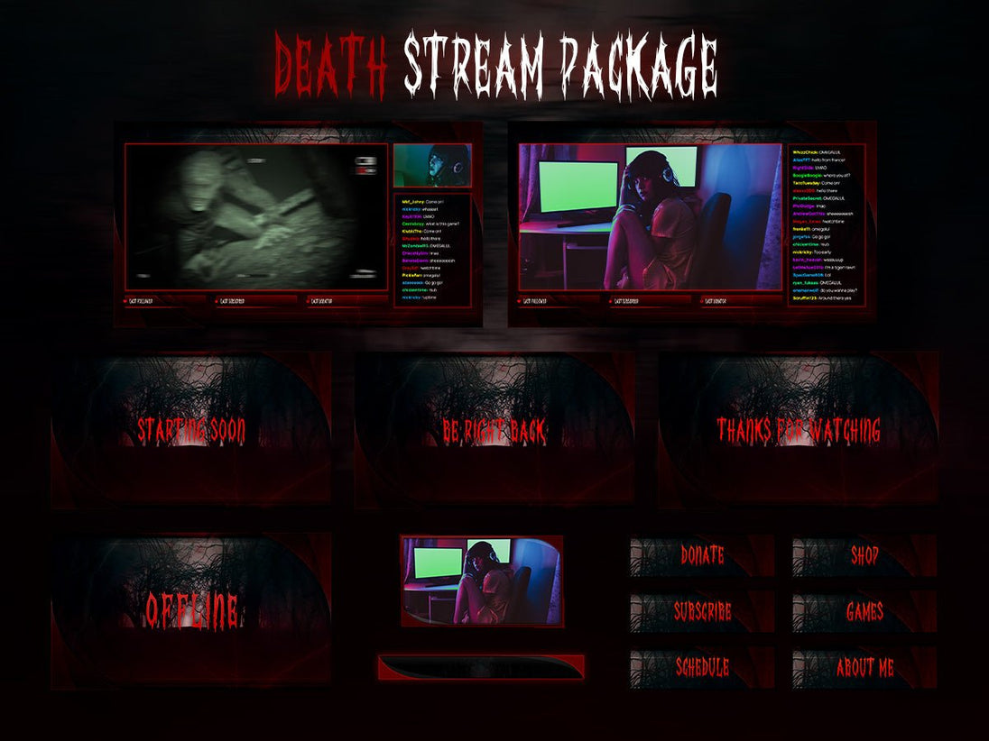 Death Stream Pack Overlays - StreamVisuArt