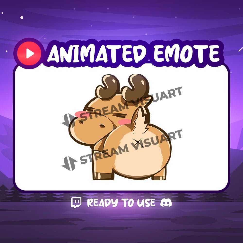 Deer Twerk Animated Emote Cute Twitch Discord Youtube Subscriber Cool Dance Funny Cartoon Emoji for Stream - StreamVisuArt