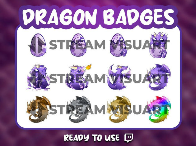 dragon violet badges twitch