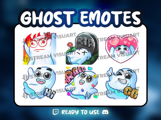 Fantôme Emotes 6-Pack - StreamVisuArt